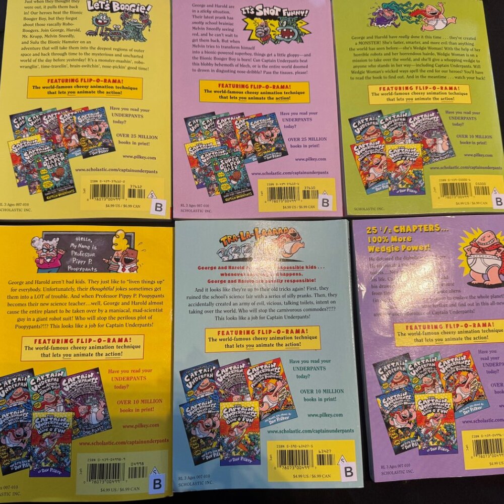CAPTAIN UNDERPANTS CHP BOOKS FOR YOUNG READERS SET OF 6 CIRCA 2000'S #'S 2-7 - Picture 2 of 2